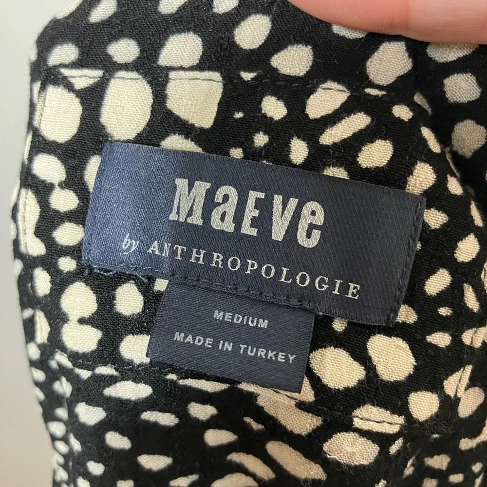 anthropologie Meave Mini Dress Sz M Black Short Sleeve 100% Viscose Summer - Picture 4 of 8